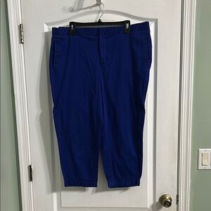 Katherine's  Blue Tailored Capris with pockets.